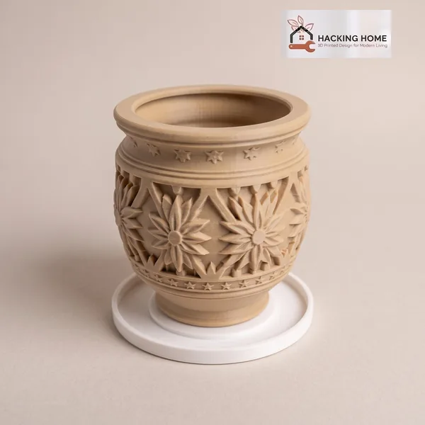 Carved Star Planter with Saucer photo 10