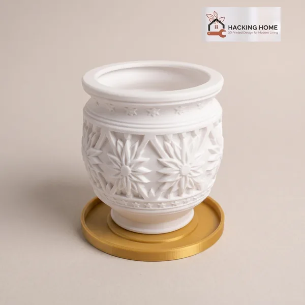 Carved Star Planter with Saucer photo 11