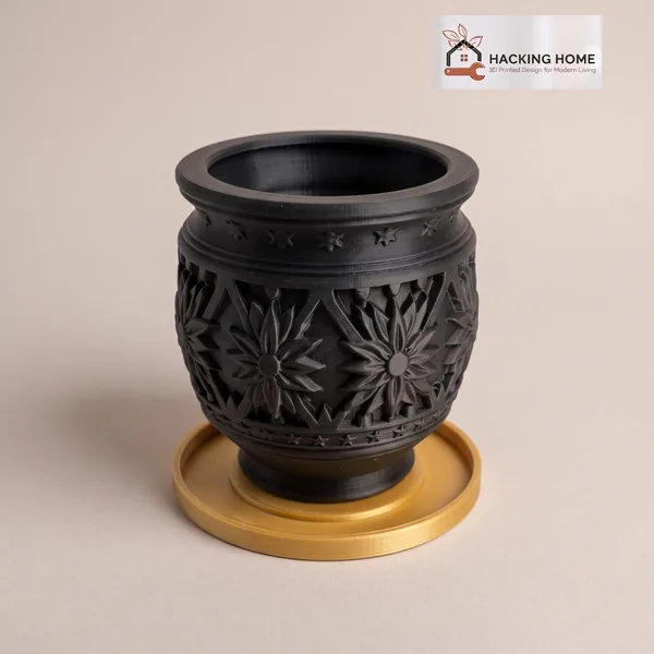 Carved Star Planter with Saucer photo 12