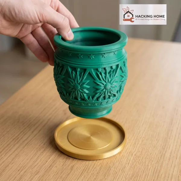 Carved Star Planter with Saucer photo 6
