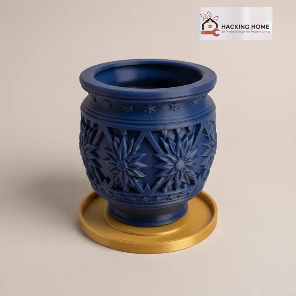 Carved Star Planter with Saucer photo 8