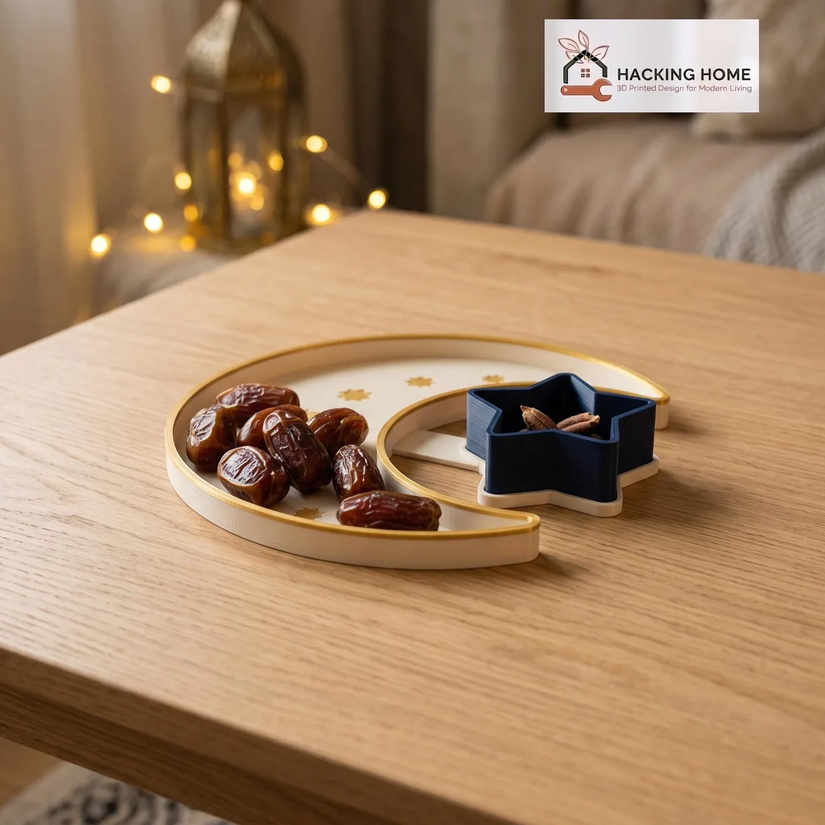Crescent Date Tray with Star Bowl