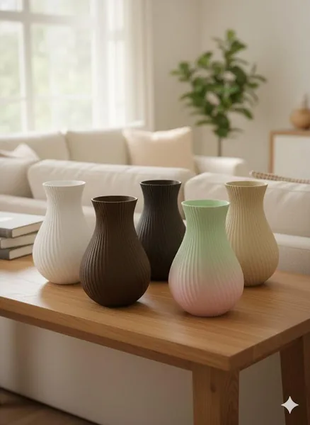 Elegant Ribbed Vase photo 3
