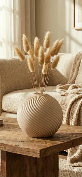 Espresso Ribbed Sphere Vase photo 4