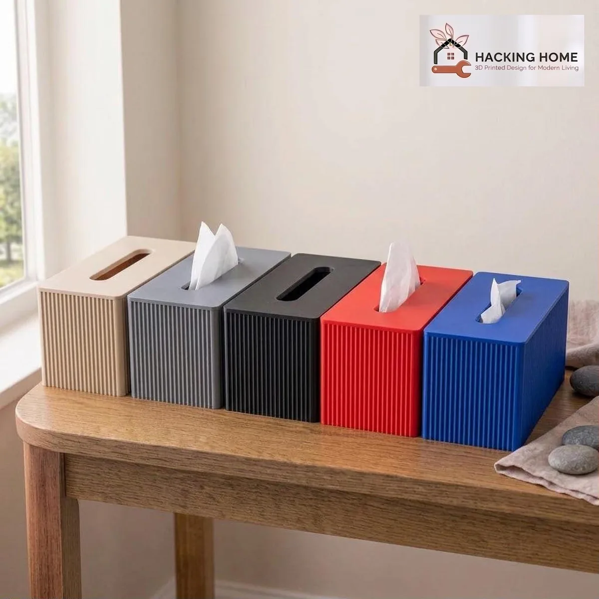 Ribbed Tissue Box Cover