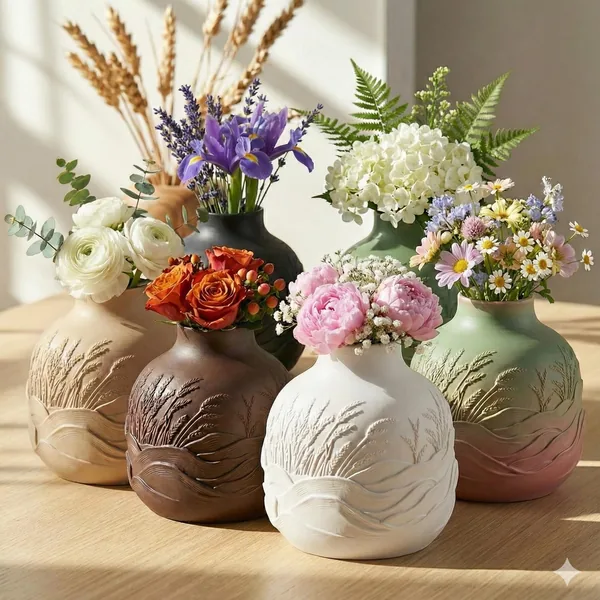 Wheat Motif Vase